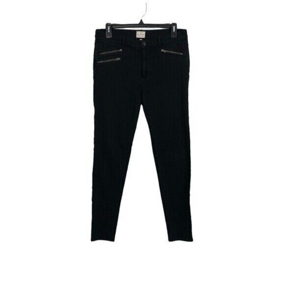French Connection Black Skinny Jeans Zip Detail Stretch US 8 Trendy Chic Style - Picture 1 of 6